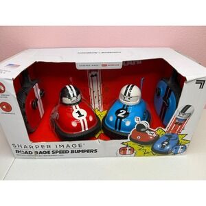 Sharper Image Road Rage Speed Bumpers RC Ejecting Bumper Cars Red Blue Set 2pk